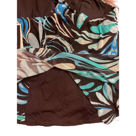 Coco Reef Cassis Swirl Mesh Layer Underwire Swim Tankini Top Swimsuit Size 34DD - Picture 8 of 8